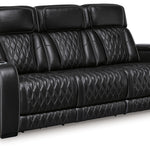 Ashley Furniture - Boyington Power Sofa With Massage, Heat, And Led Lighting - Black - Leather Match - Sofas - Additional View 2