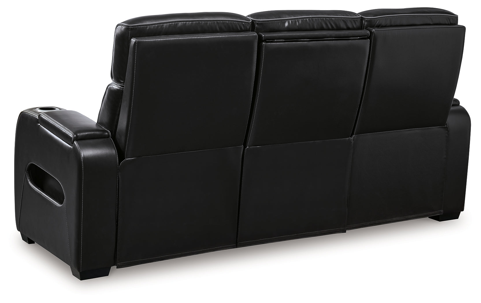 Ashley Furniture - Boyington Power Sofa With Massage, Heat, And Led Lighting - Black - Leather Match - Sofas - Additional View 6