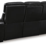 Ashley Furniture - Boyington Power Sofa With Massage, Heat, And Led Lighting - Black - Leather Match - Sofas - Additional View 6