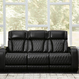Ashley Furniture - Boyington Power Sofa With Massage, Heat, And Led Lighting - Black - Leather Match - Sofas - Additional View 7