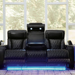 Ashley Furniture - Boyington Power Sofa With Massage, Heat, And Led Lighting - Black - Leather Match - Sofas - Additional View 8
