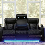 Ashley Furniture - Boyington Power Sofa With Massage, Heat, And Led Lighting - Black - Leather Match - Sofas - Additional View 8