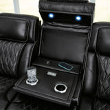 Ashley Furniture - Boyington Power Sofa With Massage, Heat, And Led Lighting - Black - Leather Match - Sofas - Additional View 10