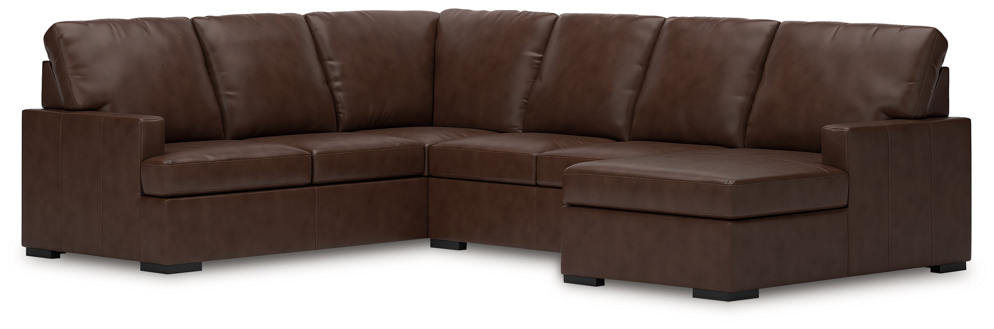 Ashley Furniture - MODERN DAY COFFEE LEATHER 3 PIECE SECTIONAL - Dark Brown Leather Match - Sectionals
