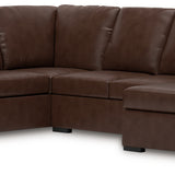 Ashley Furniture - MODERN DAY COFFEE LEATHER 3 PIECE SECTIONAL - Dark Brown Leather Match - Sectionals
