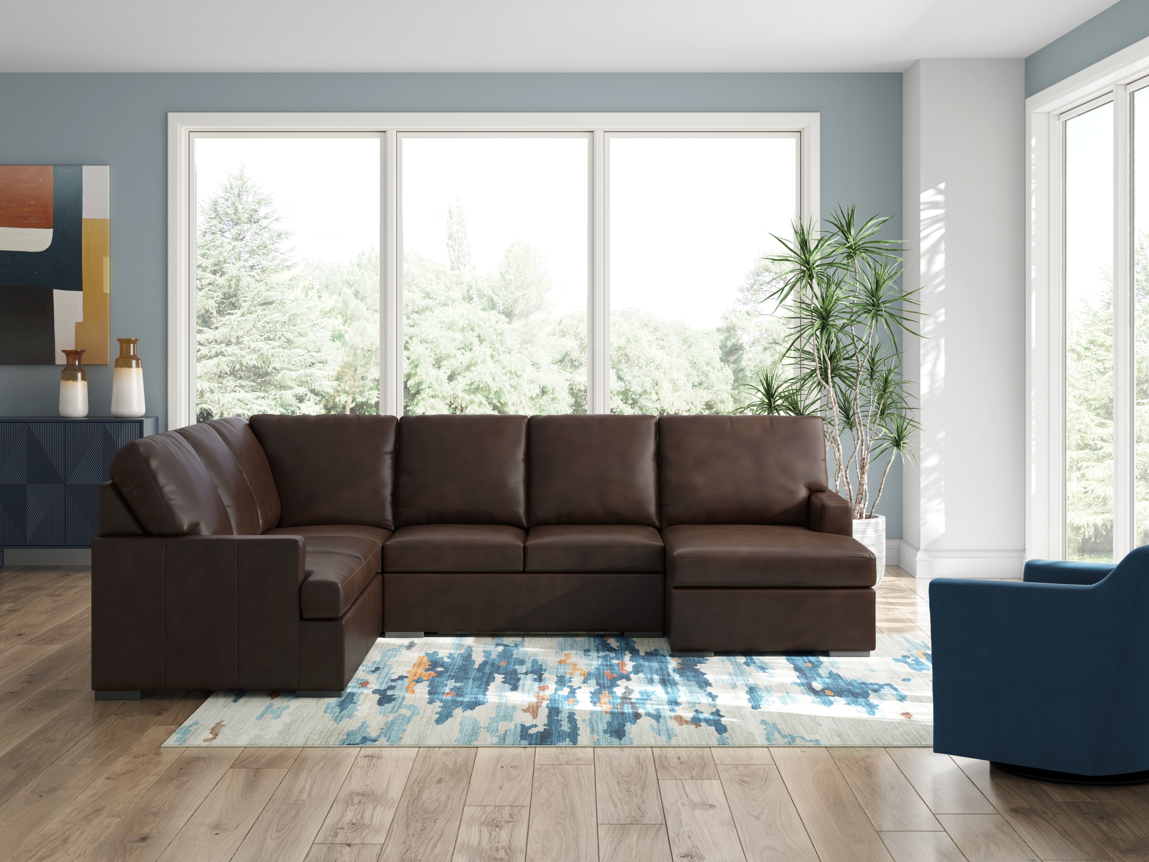 Ashley Furniture - MODERN DAY COFFEE LEATHER 3 PIECE SECTIONAL - Dark Brown Leather Match - Sectionals - Additional View 3