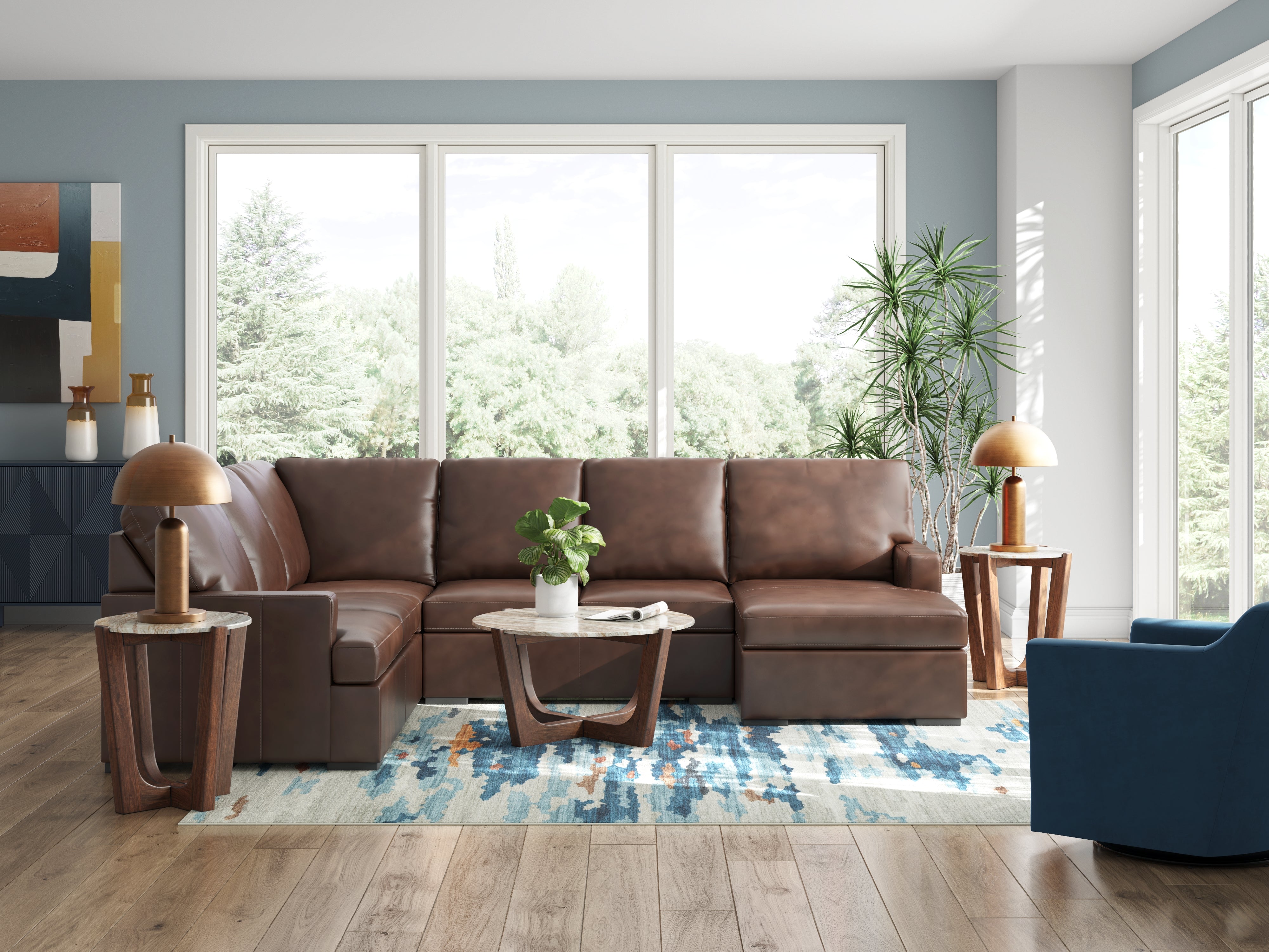 Ashley Furniture - MODERN DAY COFFEE LEATHER 3 PIECE SECTIONAL - Dark Brown Leather Match - Sectionals - Additional View 6