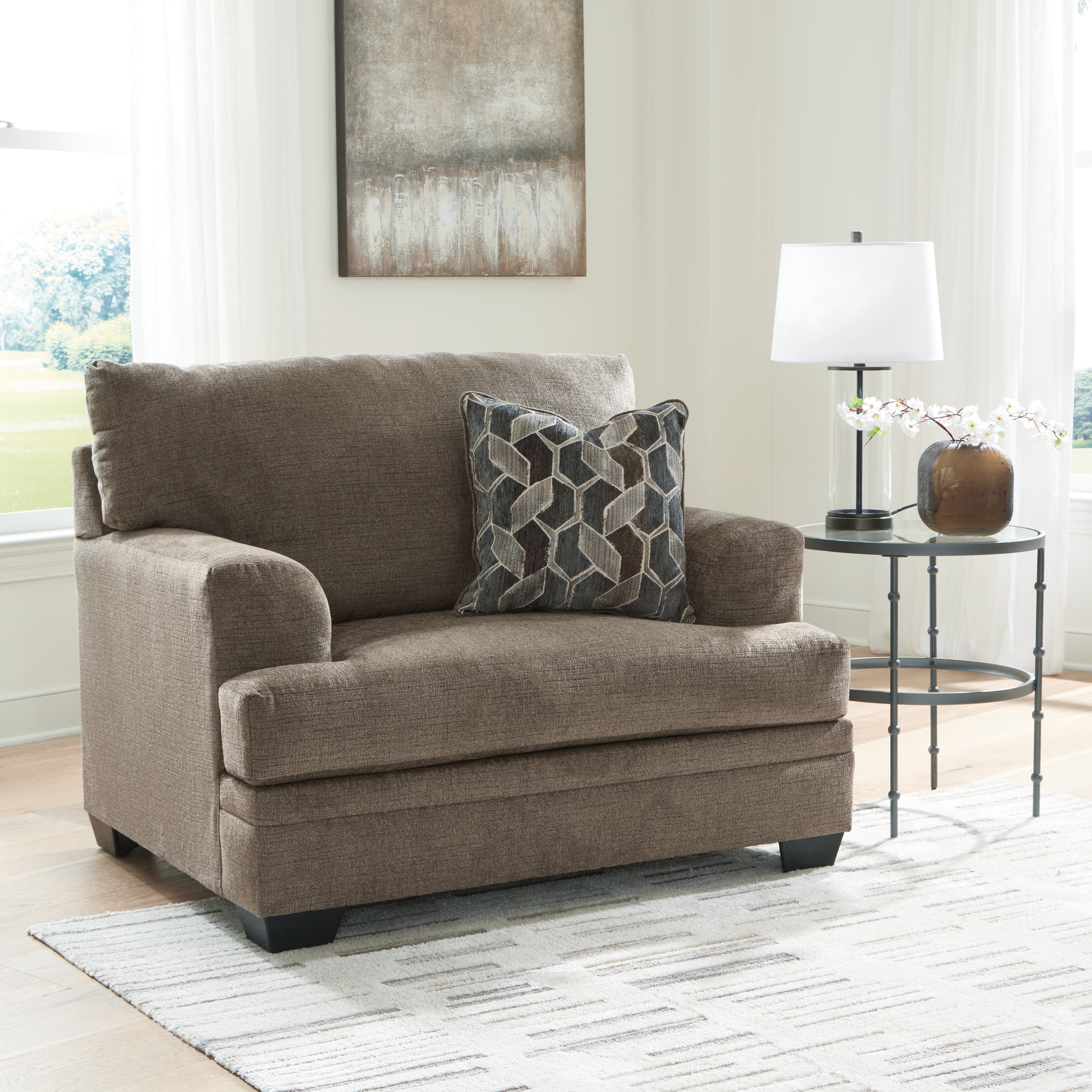 Ashley Furniture - Stonemeade Oversized Chair - Nutmeg - Dark Brown Fabric - Chairs - Additional View 1