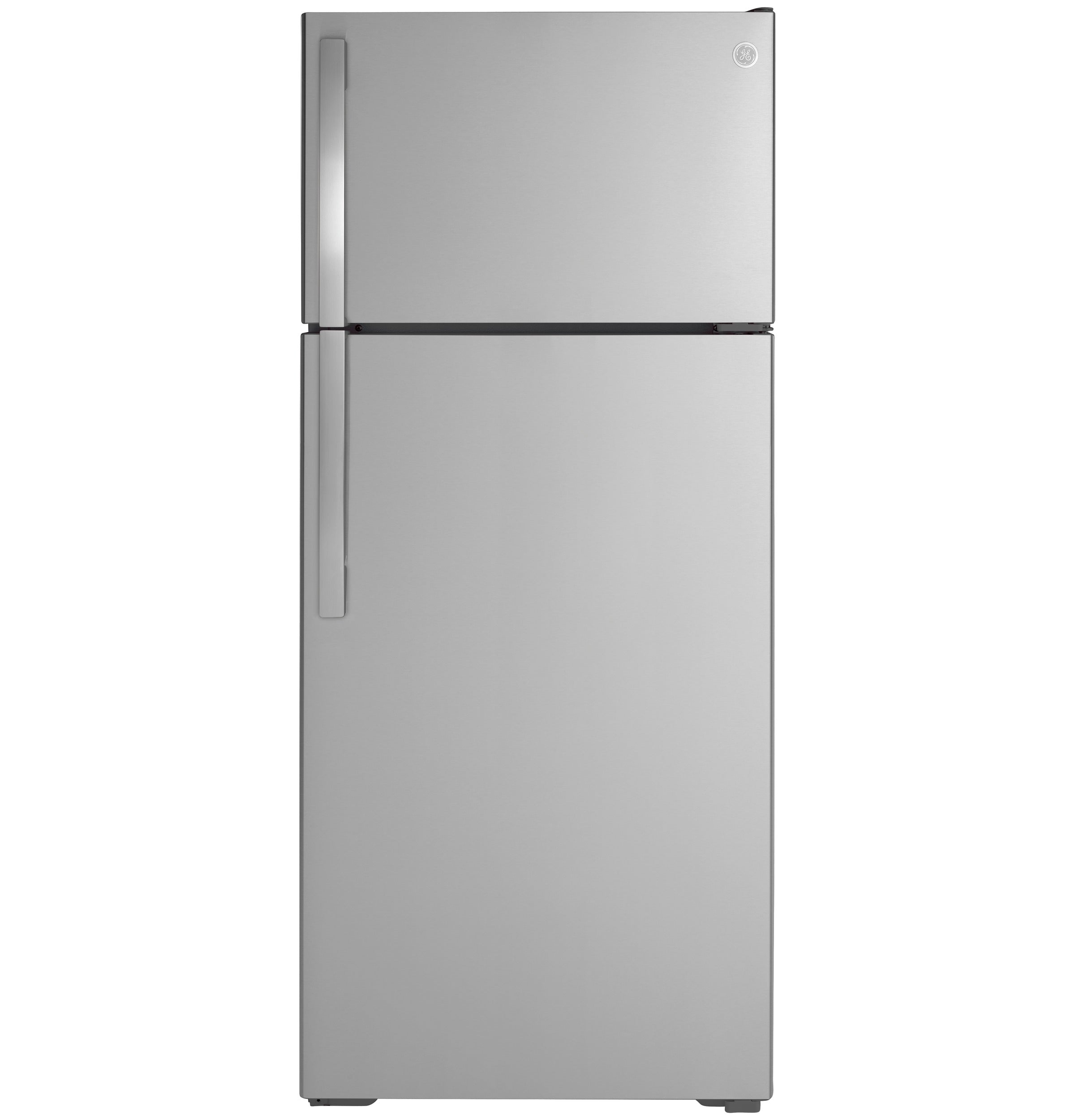 GE STAINLESS STEEL 17.5CU TOP FREEZER REFRIGERATOR - Pearl Silver - Refrigerators