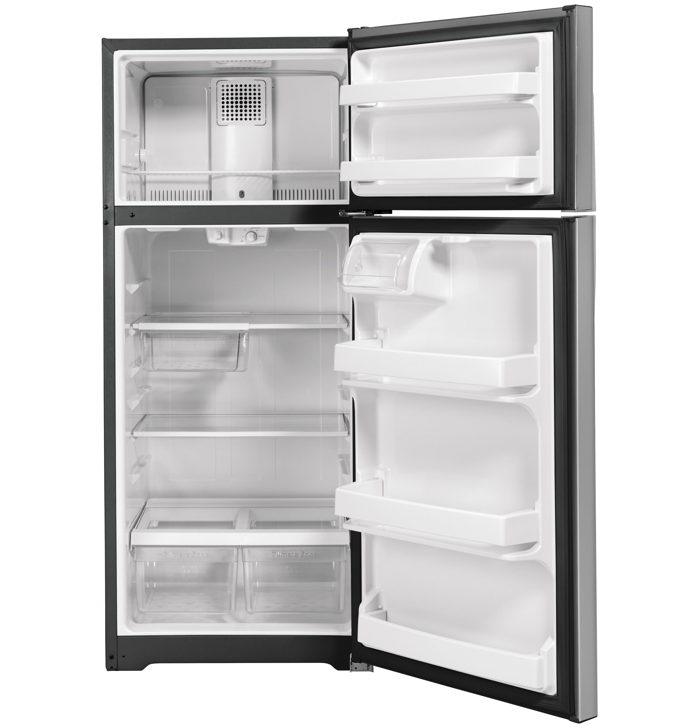 GE STAINLESS STEEL 17.5CU TOP FREEZER REFRIGERATOR - Pearl Silver - Refrigerators - Additional View 3