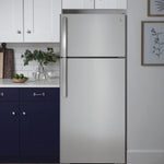 GE STAINLESS STEEL 17.5CU TOP FREEZER REFRIGERATOR - Pearl Silver - Refrigerators - Additional View 5