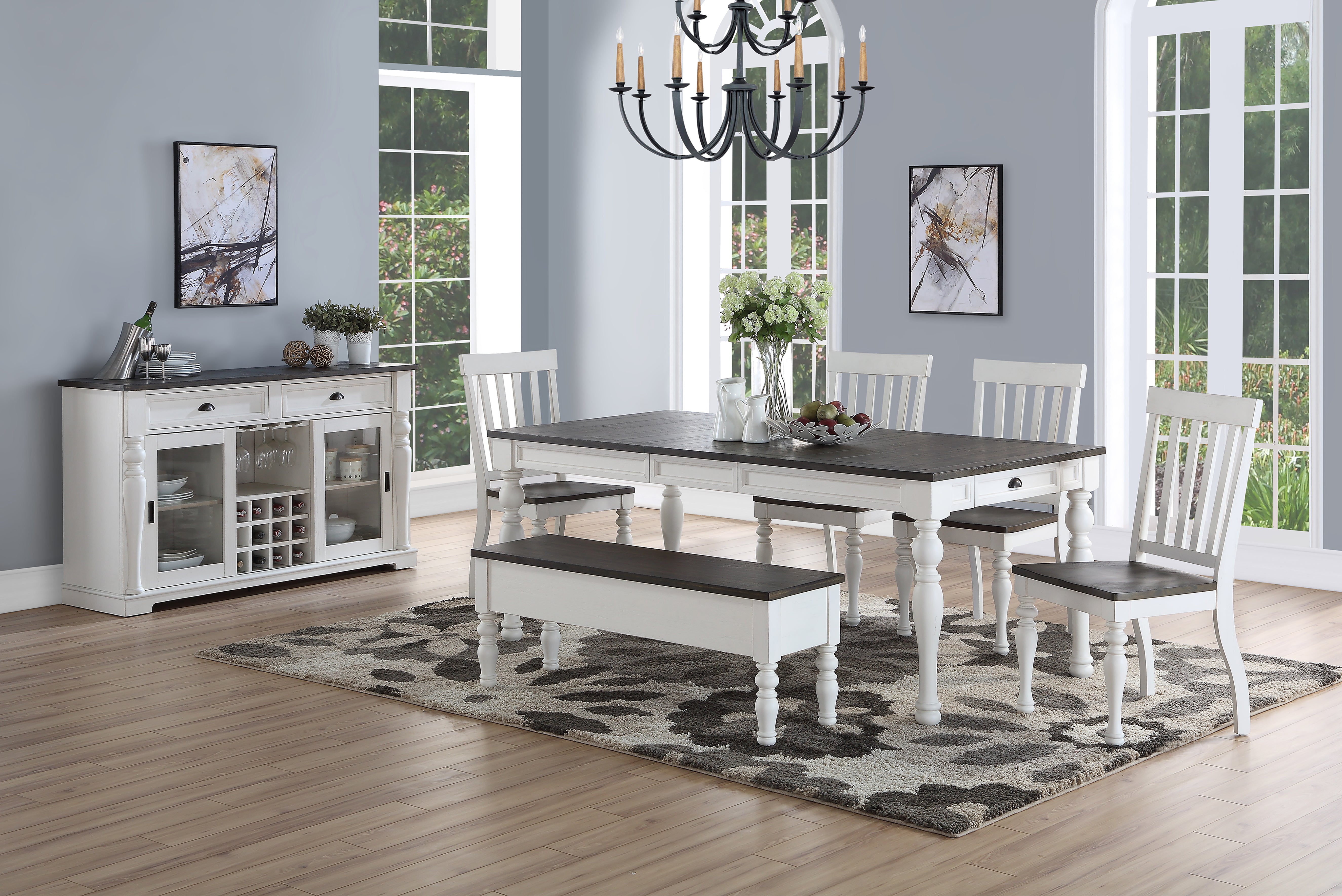 Steve Silver Furniture - Joanna Dining Table - White - Wood - Tables - Additional View 4