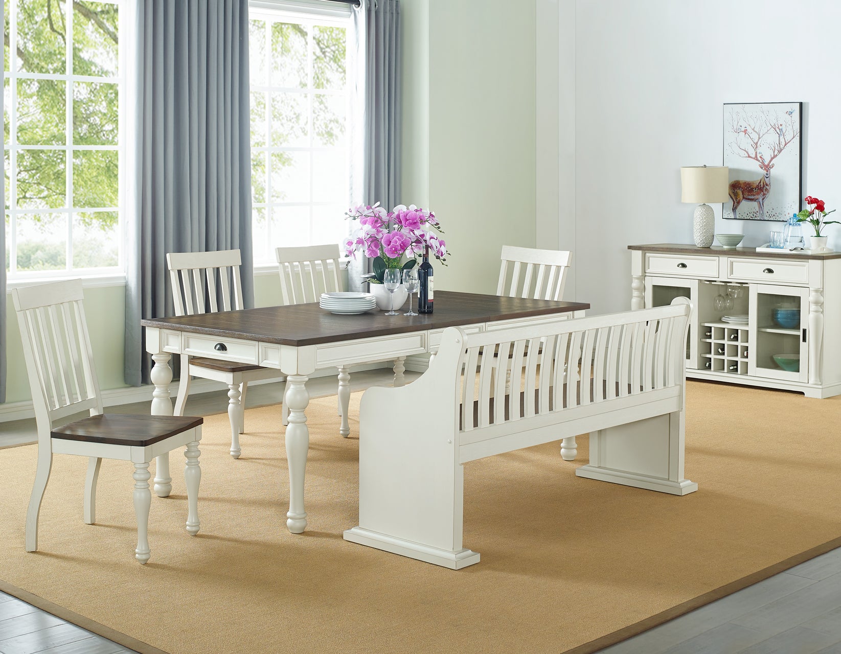 Steve Silver Furniture - Joanna Dining Table - White - Wood - Tables - Additional View 5