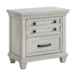 Elements International - MCCOY ANTIQUE WHITE NIGHTSTAND - Wood - Nightstands