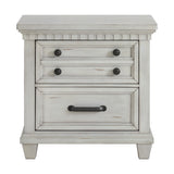 Elements International - MCCOY ANTIQUE WHITE NIGHTSTAND - Wood - Nightstands - Additional View 2