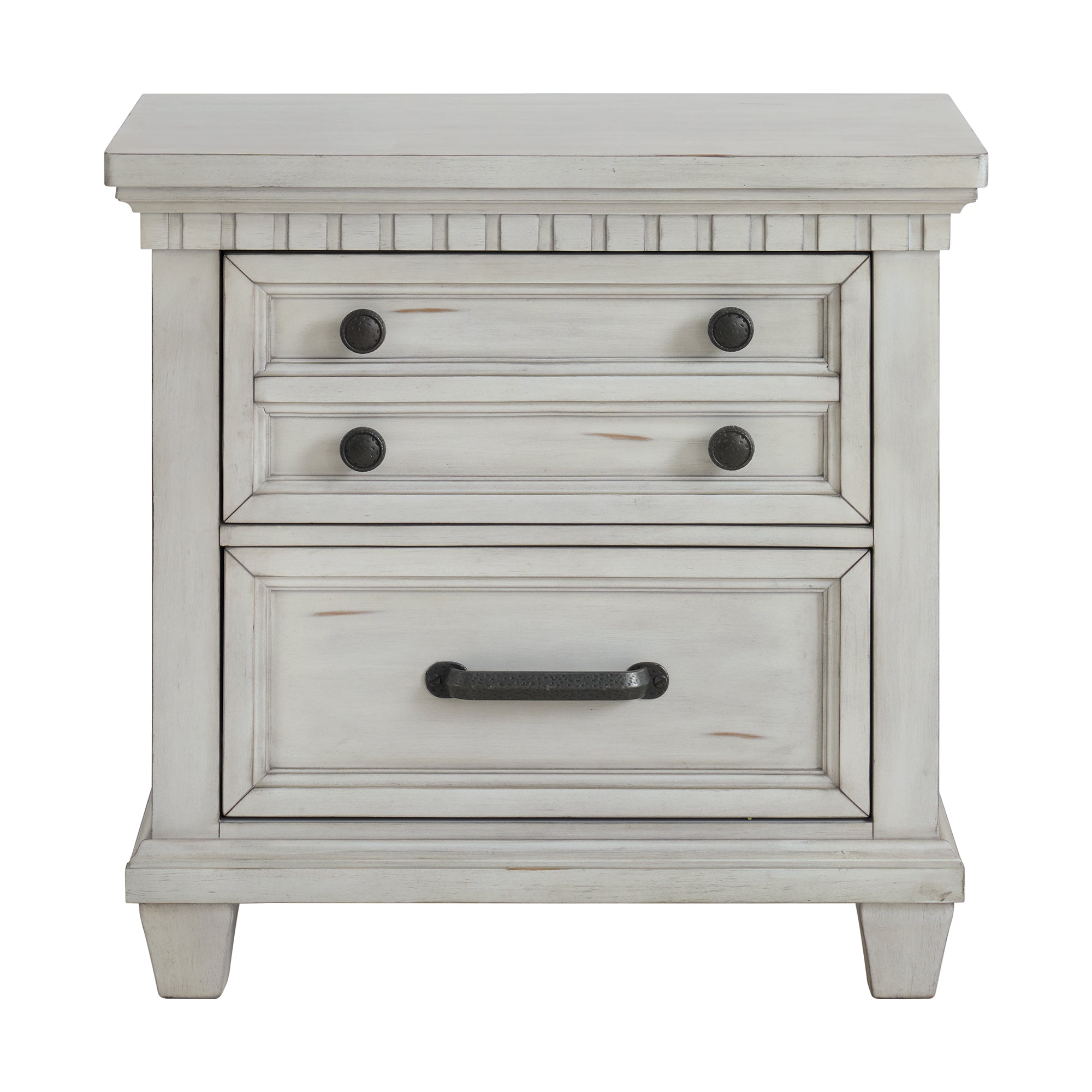 Elements International - MCCOY ANTIQUE WHITE NIGHTSTAND - Wood - Nightstands - Additional View 2