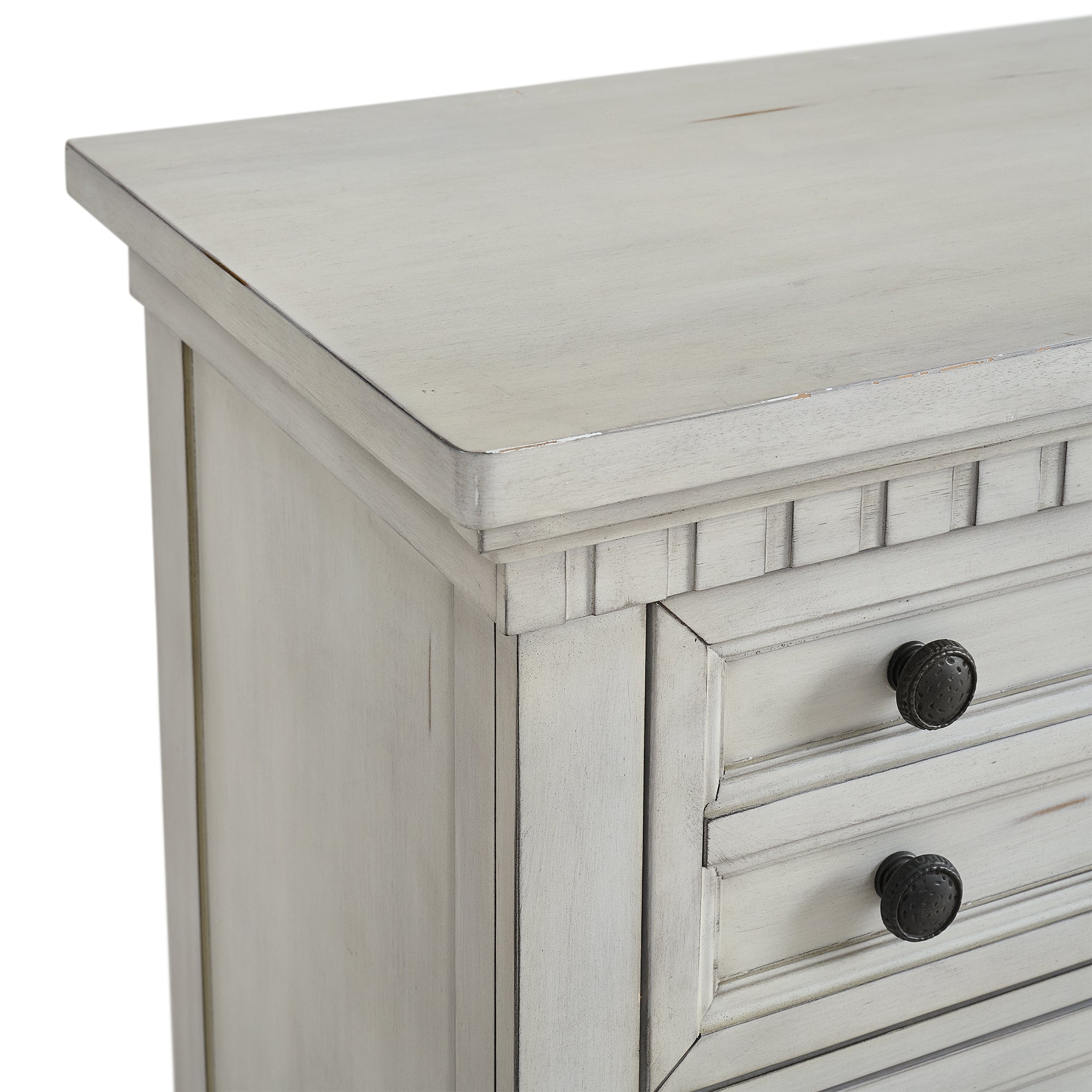 Elements International - MCCOY ANTIQUE WHITE NIGHTSTAND - Wood - Nightstands - Additional View 5
