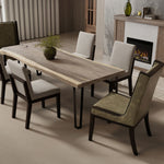 International Furniture Direct - PAROTA RIDGE UPHOLSTERED DINING CHAIR - Dark Brown|Gray Wood|Fabric - Chairs - Additional View 2
