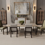 International Furniture Direct - PAROTA RIDGE UPHOLSTERED DINING CHAIR - Dark Brown|Gray Wood|Fabric - Chairs - Additional View 3