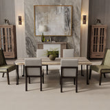 International Furniture Direct - PAROTA RIDGE UPHOLSTERED DINING CHAIR - Dark Brown|Gray Wood|Fabric - Chairs - Additional View 3
