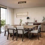 International Furniture Direct - PAROTA RIDGE UPHOLSTERED DINING CHAIR - Dark Brown|Gray Wood|Fabric - Chairs - Additional View 4