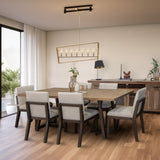 International Furniture Direct - PAROTA RIDGE UPHOLSTERED DINING CHAIR - Dark Brown|Gray Wood|Fabric - Chairs - Additional View 4