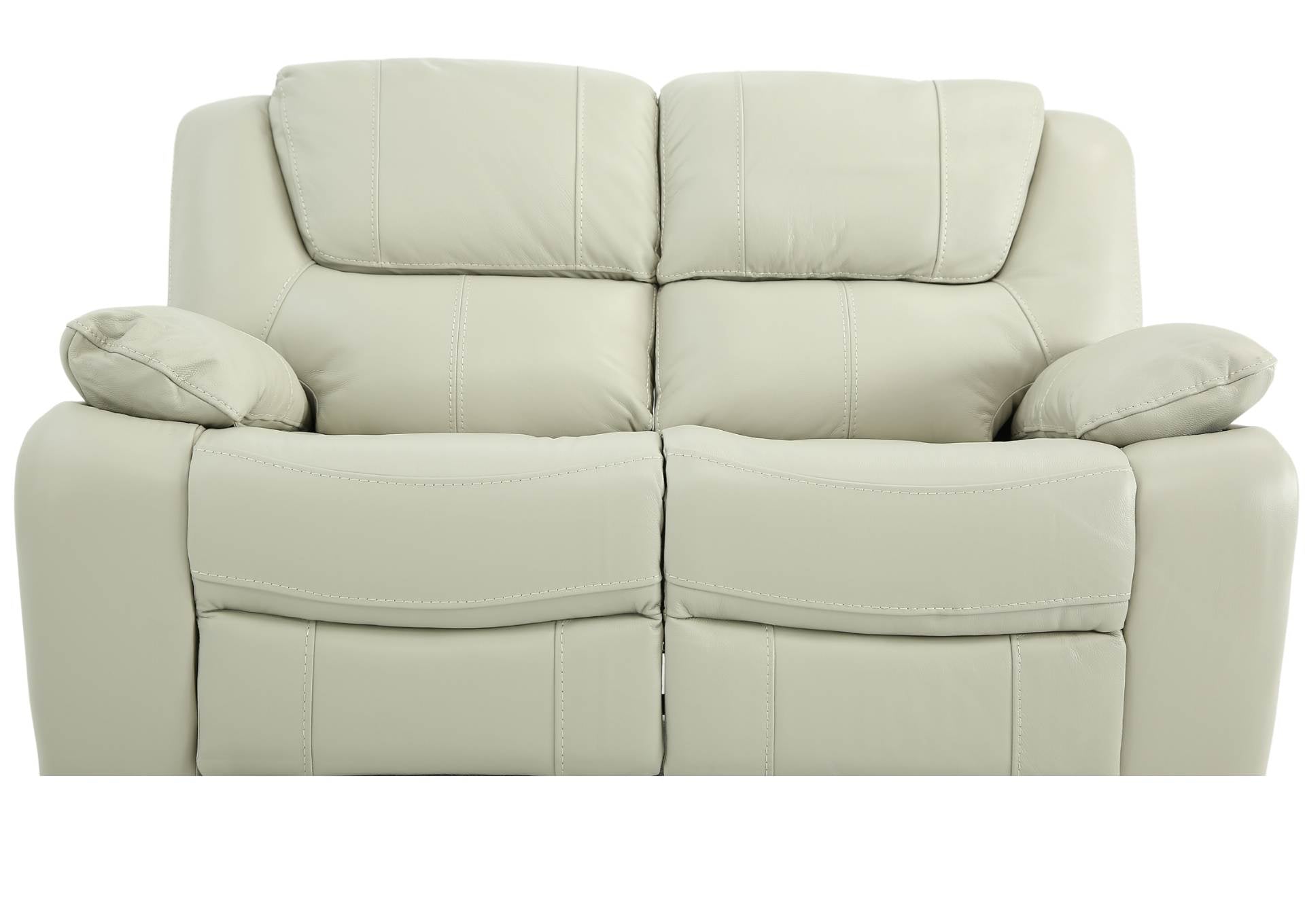Easton Leather Reclining Loveseat - Stone