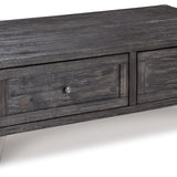 Ashley Furniture - TODOE LIFT TOP COCKTAIL TABLE - Dark Gray Metal|Wood - Tables