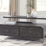 Ashley Furniture - TODOE LIFT TOP COCKTAIL TABLE - Dark Gray Metal|Wood - Tables - Additional View 2