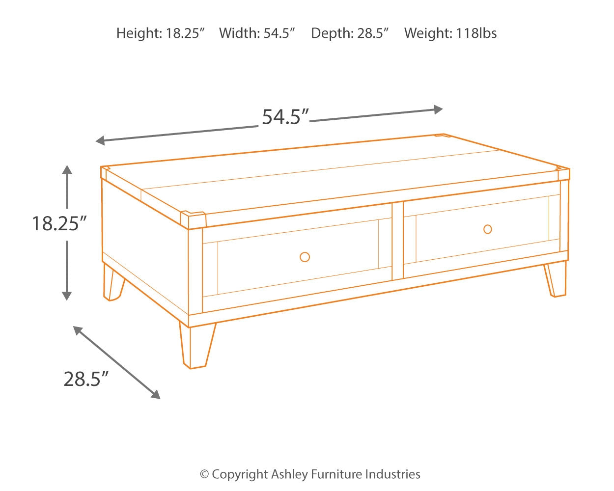 Ashley Furniture - TODOE LIFT TOP COCKTAIL TABLE - Dark Gray Metal|Wood - Tables - Additional View 3
