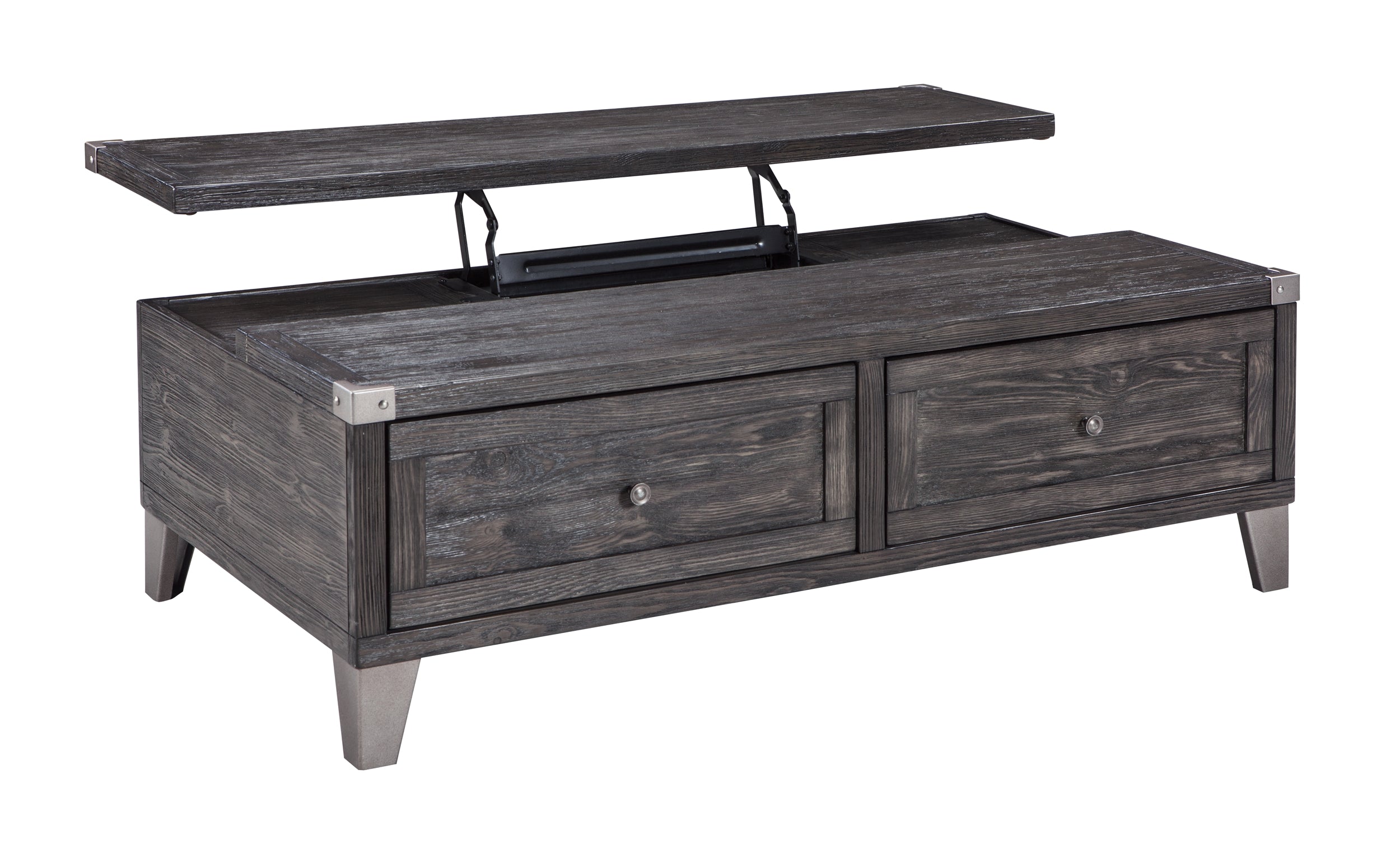 Ashley Furniture - TODOE LIFT TOP COCKTAIL TABLE - Dark Gray Metal|Wood - Tables - Additional View 4