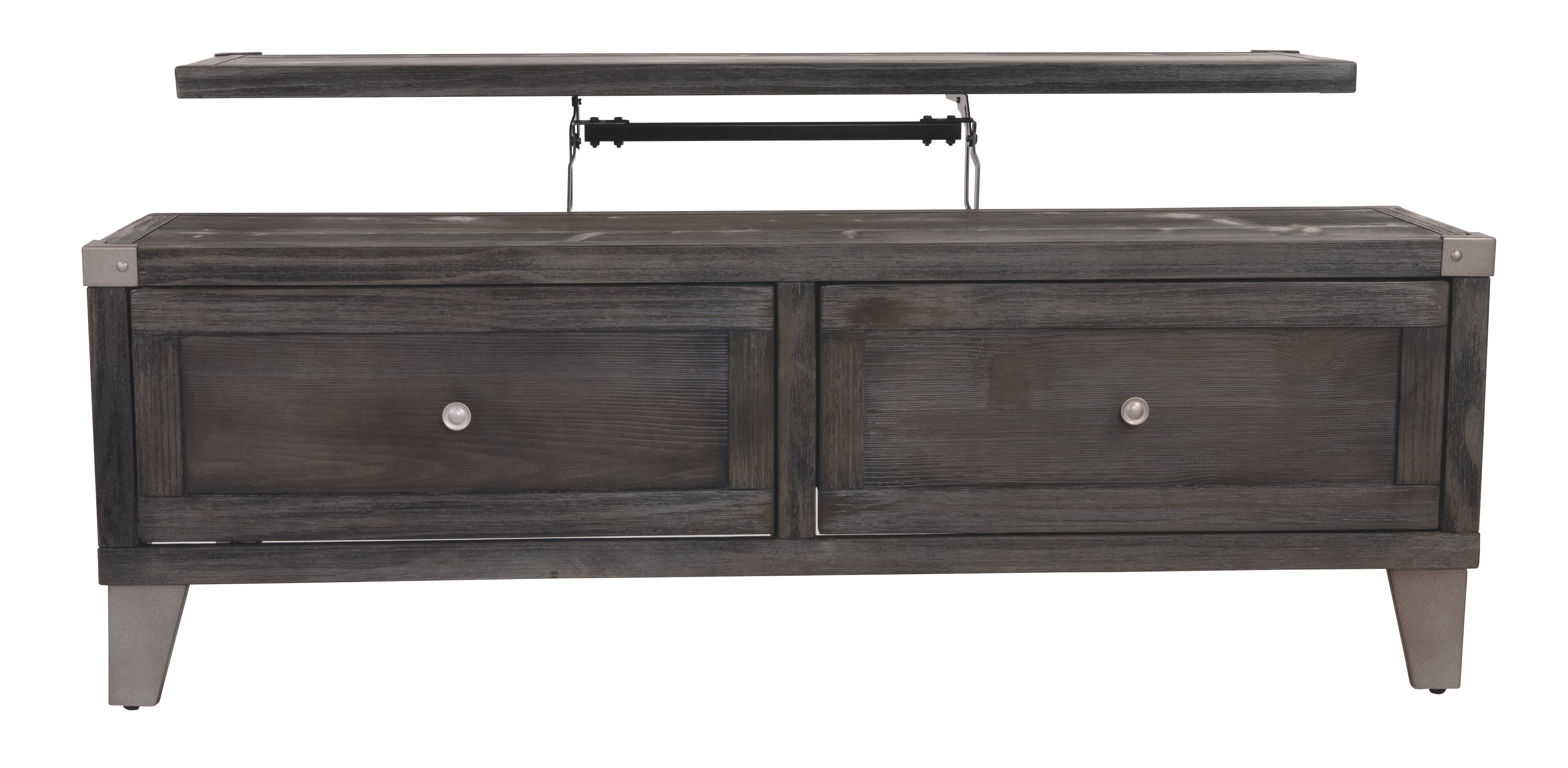 Ashley Furniture - TODOE LIFT TOP COCKTAIL TABLE - Dark Gray Metal|Wood - Tables - Additional View 9