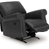 Ashley Furniture - Shadsburne Swivel Glider Recliner - Granite - Dark Gray Faux Leather - Chairs - Additional View 2