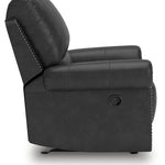Ashley Furniture - Shadsburne Swivel Glider Recliner - Granite - Dark Gray Faux Leather - Chairs - Additional View 5