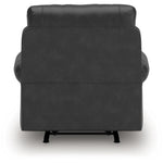 Ashley Furniture - Shadsburne Swivel Glider Recliner - Granite - Dark Gray Faux Leather - Chairs - Additional View 6