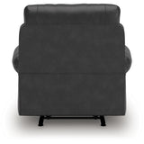 Ashley Furniture - Shadsburne Swivel Glider Recliner - Granite - Dark Gray Faux Leather - Chairs - Additional View 6