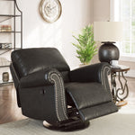Ashley Furniture - Shadsburne Swivel Glider Recliner - Granite - Dark Gray Faux Leather - Chairs - Additional View 8