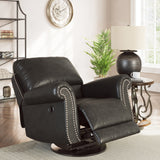 Ashley Furniture - Shadsburne Swivel Glider Recliner - Granite - Dark Gray Faux Leather - Chairs - Additional View 8