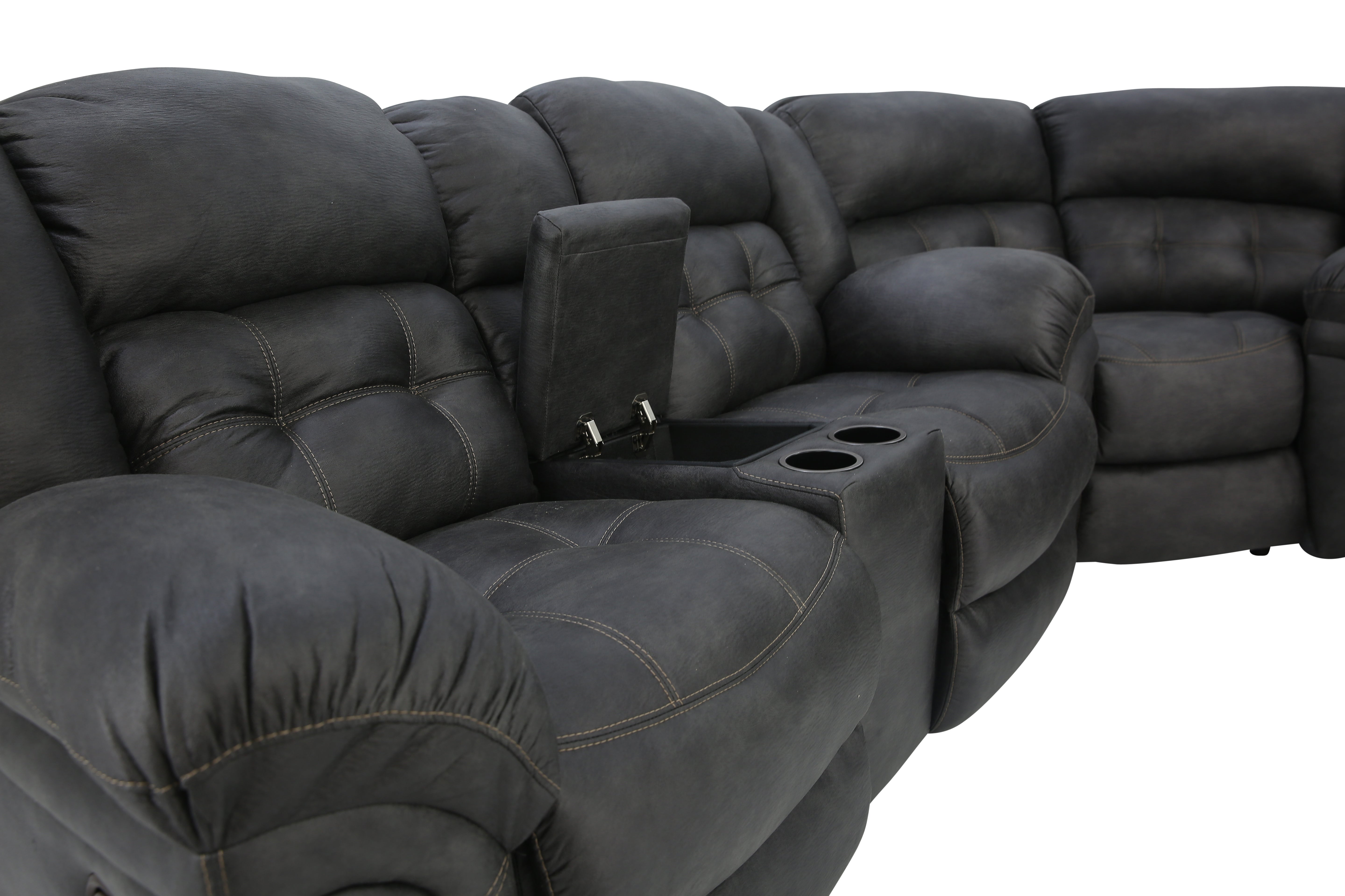 Haygen 3 Piece Sectional - Charcoal - Additional View 4