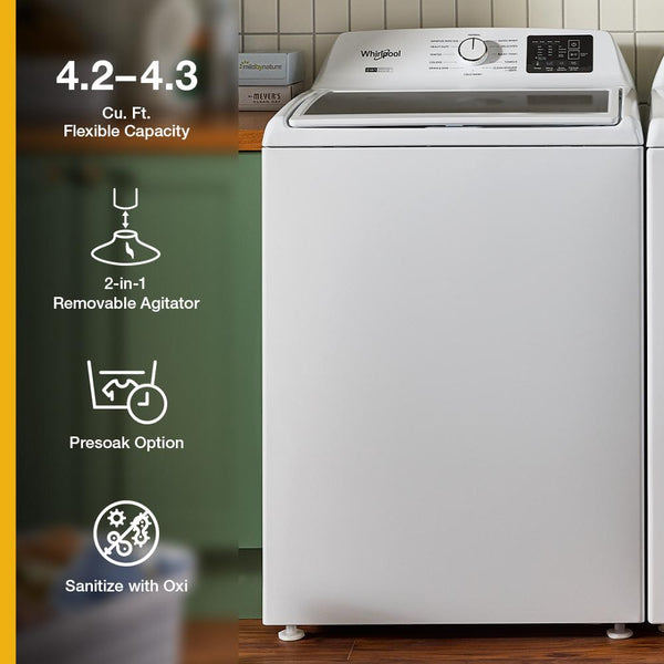 WHIRLPOOL WHITE 4.2CU TOP LOAD WASHER WITH 2-IN-1 REMOVABLE AGITATOR - Steel - Washers - Additional View 14
