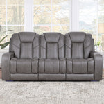 Steve Silver Furniture - DANIEL POWER THEATER SOFA - Gray Faux Leather - Sofas - Additional View 1