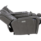 Daniel Triple Power Leather Theater Sofa - Gray