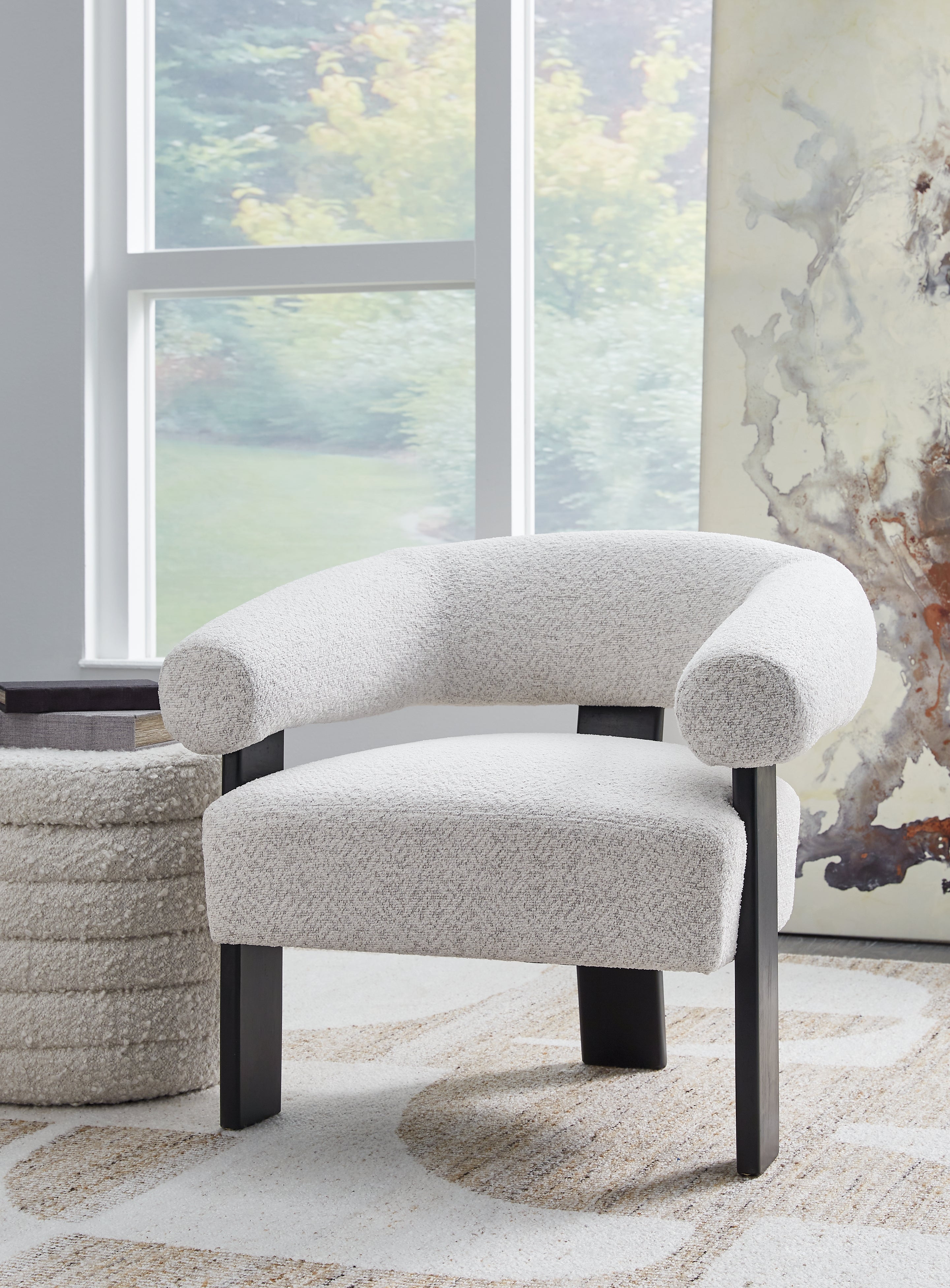Ashley Furniture - DULTISH SNOW ACCENT CHAIR - White Fabric|Wood - Chairs - Additional View 1