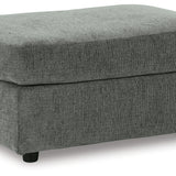 Ashley Furniture - STAIRATT GRAVEL OTTOMAN - Dark Gray Fabric - Ottomans