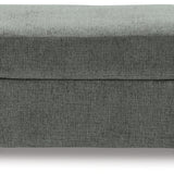 Ashley Furniture - STAIRATT GRAVEL OTTOMAN - Dark Gray Fabric - Ottomans - Additional View 2