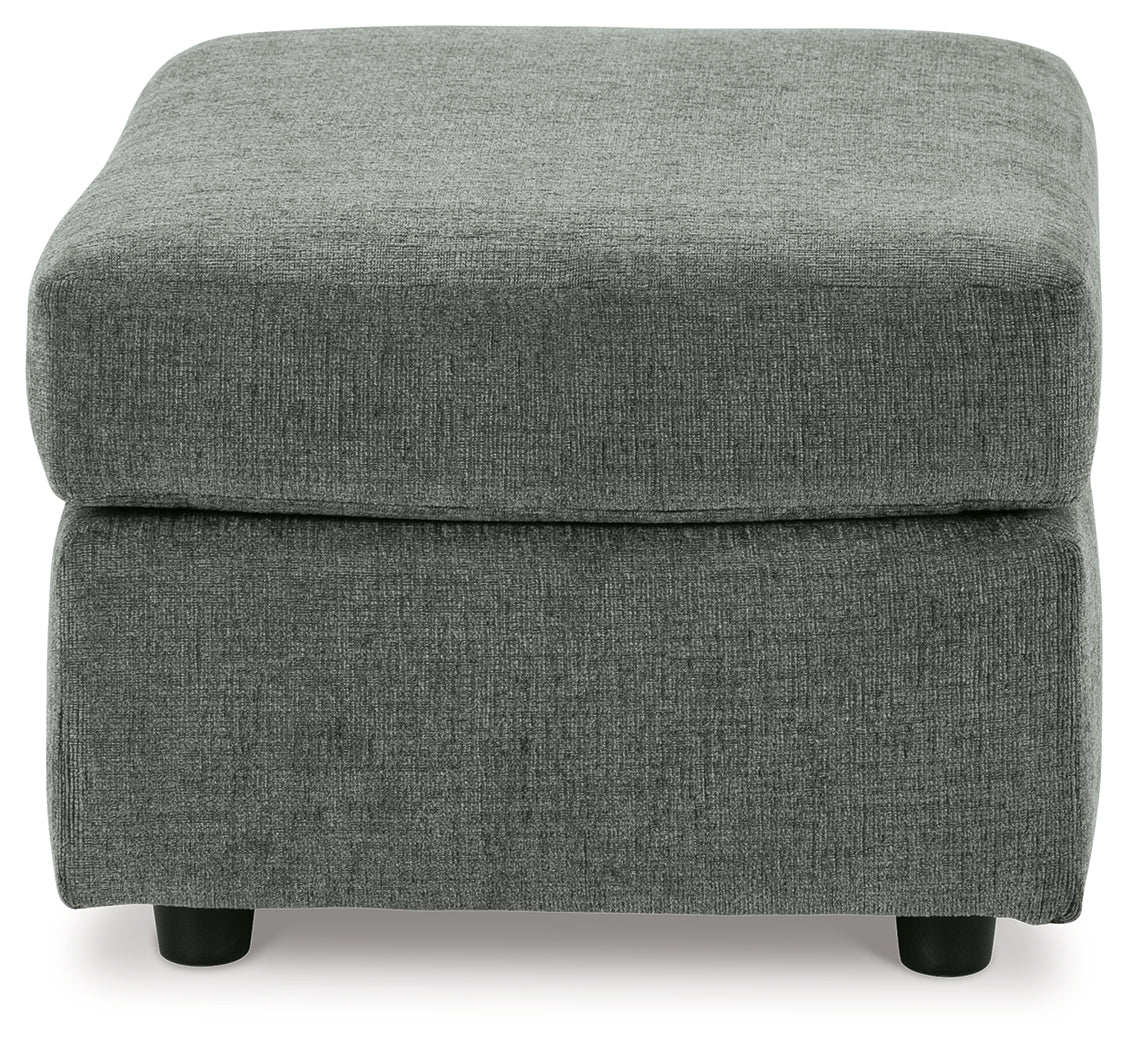 Ashley Furniture - STAIRATT GRAVEL OTTOMAN - Dark Gray Fabric - Ottomans - Additional View 3