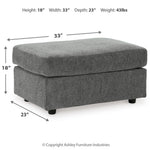 Ashley Furniture - STAIRATT GRAVEL OTTOMAN - Dark Gray Fabric - Ottomans - Additional View 5