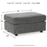 Ashley Furniture - STAIRATT GRAVEL OTTOMAN - Dark Gray Fabric - Ottomans - Additional View 5