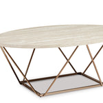 Ashley Furniture - TARICA 3 PIECE OCCASIONAL TABLE SET - White Faux Marble|Metal - Tables