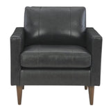 TRAFTON CHARCOAL LEATHER CHAIR